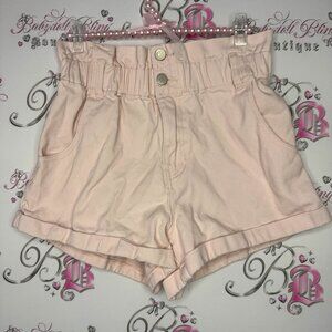 Harlow shorts light pink denim stretchy waistband high waisted cute jean mini 🎀
